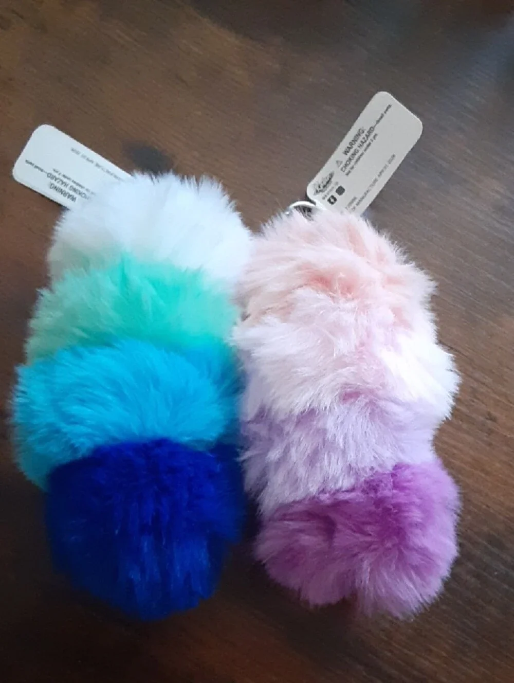 Plush Fidget Caterpillar Keychain Bag Charm